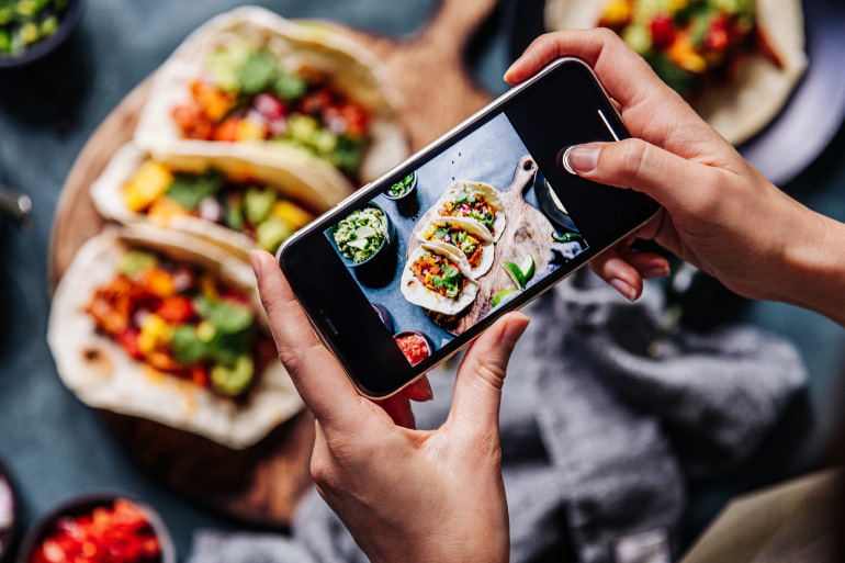 Taking photo of food